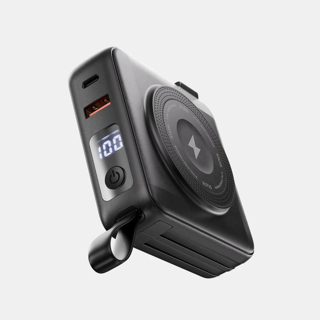 Smartcharge (Gen 2) | 5-In-1 Portable Power Bank | 10,000Mah Wireless Phone & Watch Charger | 2 Built-In USB-C Cables | AC Plug | Compact Travel Charger