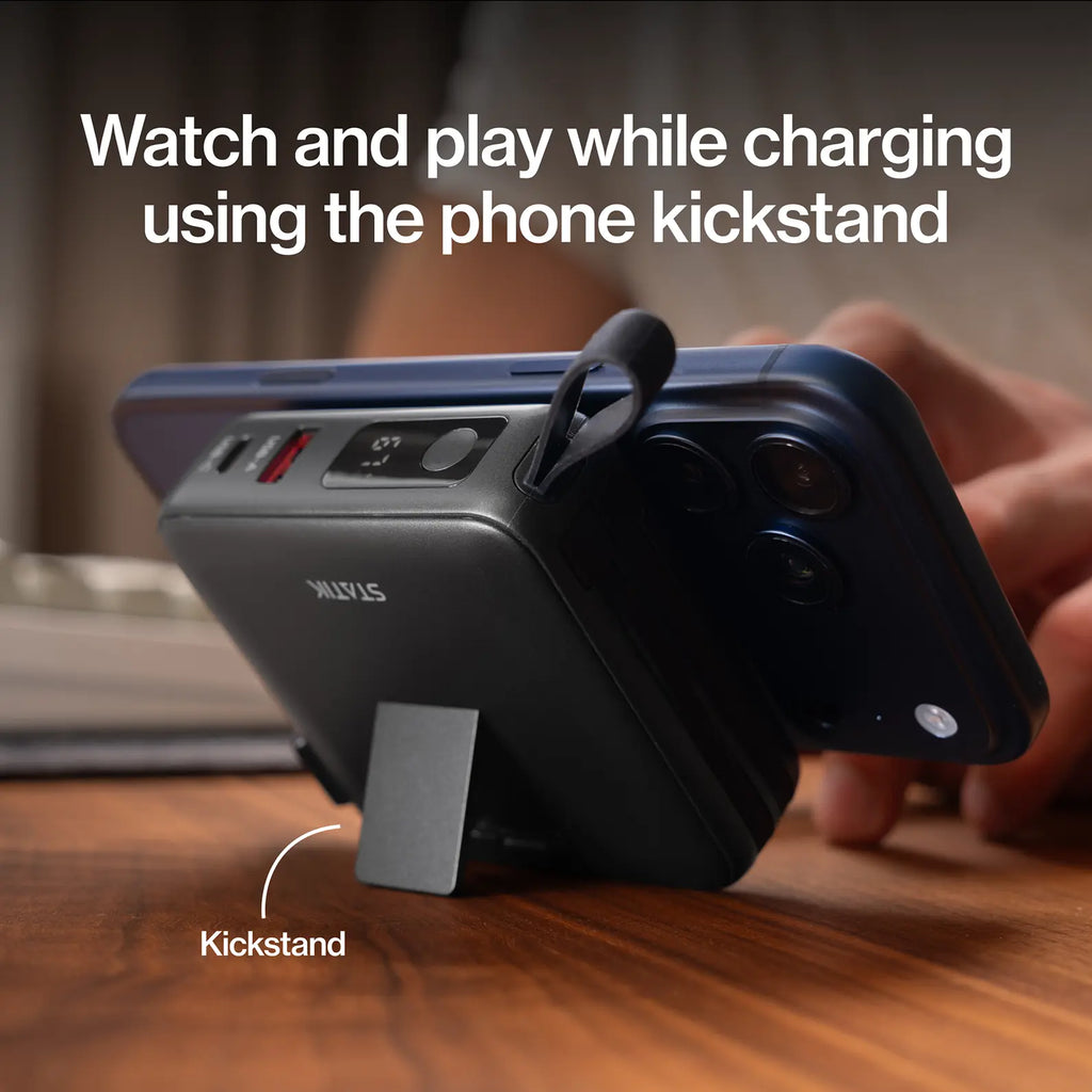 Smartcharge (Gen 2) | 5-In-1 Portable Power Bank | 10,000Mah Wireless Phone & Watch Charger | 2 Built-In USB-C Cables | AC Plug | Compact Travel Charger