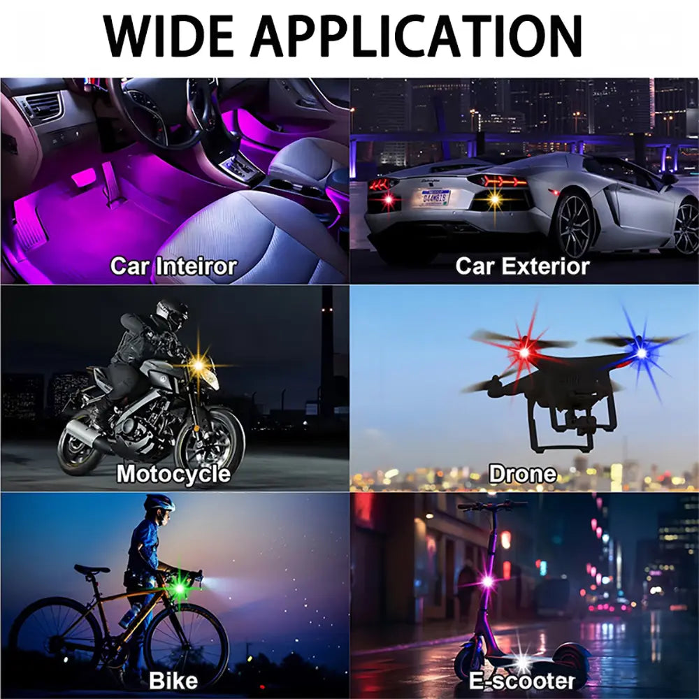2/4/6/10Pcs Upgrade RGB Car Atmosphere Lights, Larger Battery & Brighter, Type-C Charging Cable, Wireless Remote Multi-Mode for Car Motorcyc Car Lighting Accessories Car Interior Lighting