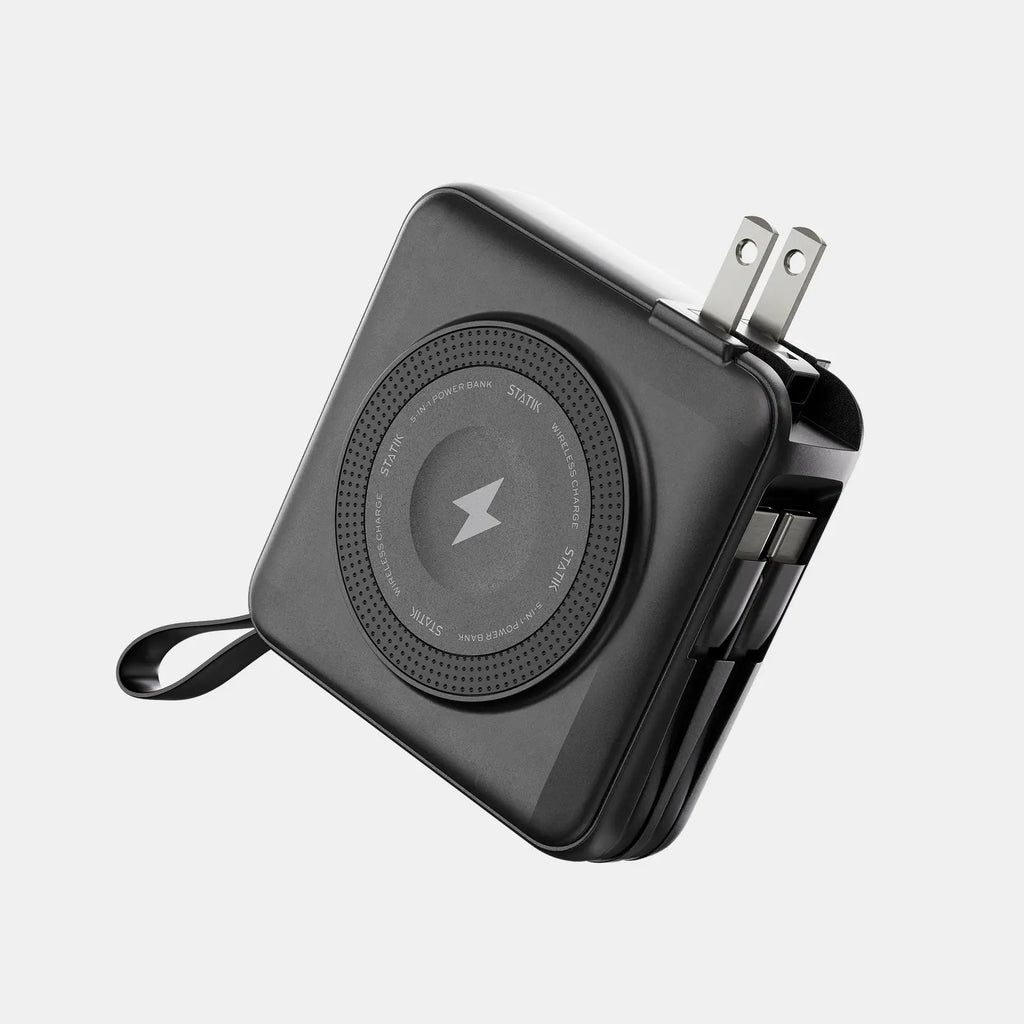 Smartcharge (Gen 2) | 5-In-1 Portable Power Bank | 10,000Mah Wireless Phone & Watch Charger | 2 Built-In USB-C Cables | AC Plug | Compact Travel Charger