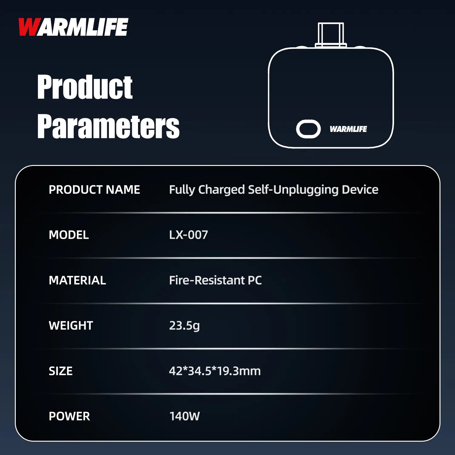 140W Physical Disconnect Battery Guard with Smart Auto Stop Charging Protection - Full Battery Auto Disconnect and Anti-Overcharge Safety for Overnight Charging - Universal Compatibility for Phones, Laptops, and Tablets - Ideal Gift for Men and Women
