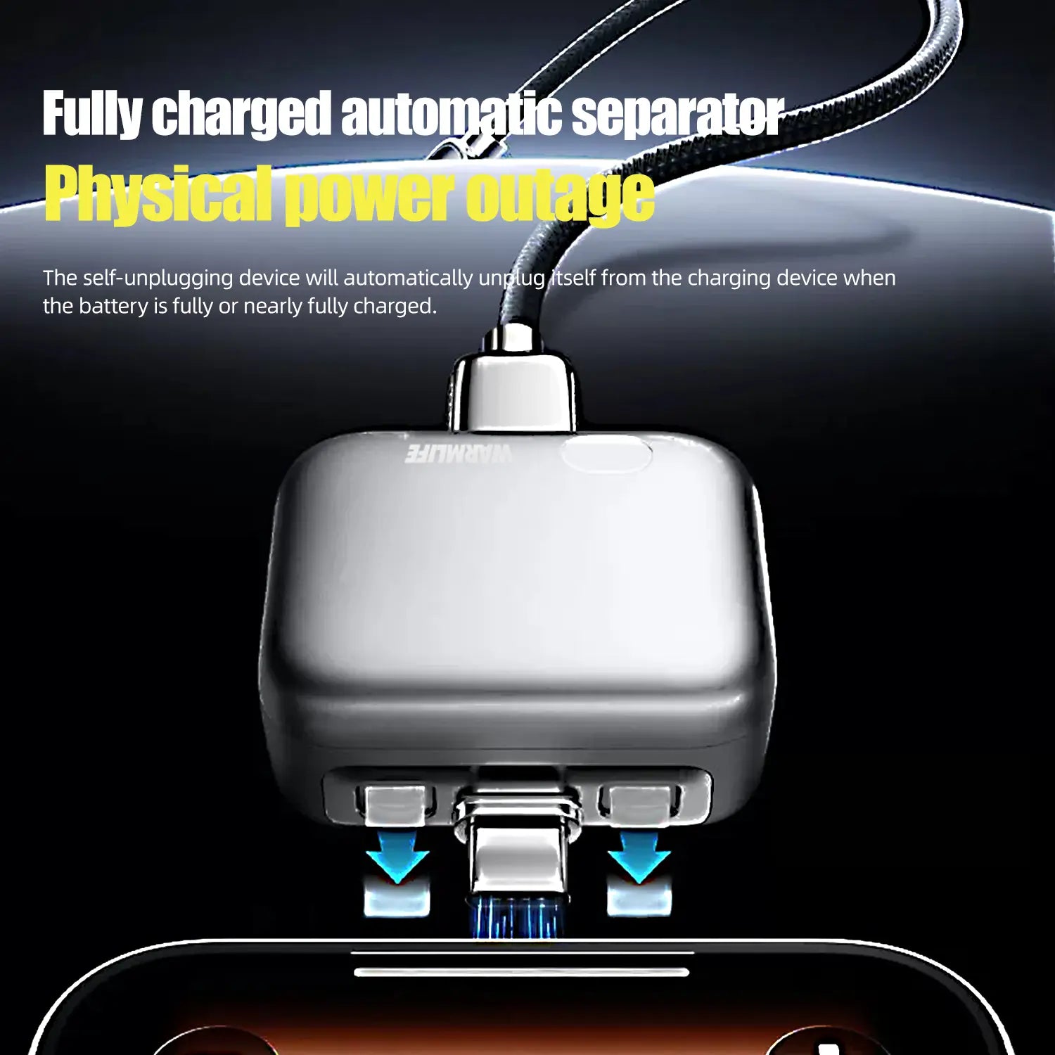 140W Physical Disconnect Battery Guard with Smart Auto Stop Charging Protection - Full Battery Auto Disconnect and Anti-Overcharge Safety for Overnight Charging - Universal Compatibility for Phones, Laptops, and Tablets - Ideal Gift for Men and Women