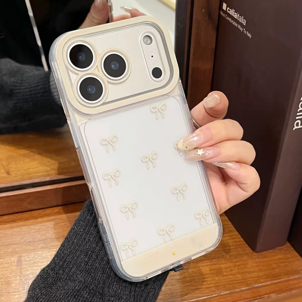 Change Color Luminous Call Light up Flash Bowknot Phone Case for Iphone 16 15 13 12 11 14 17 Pro Max plus Air Shockproof Cover