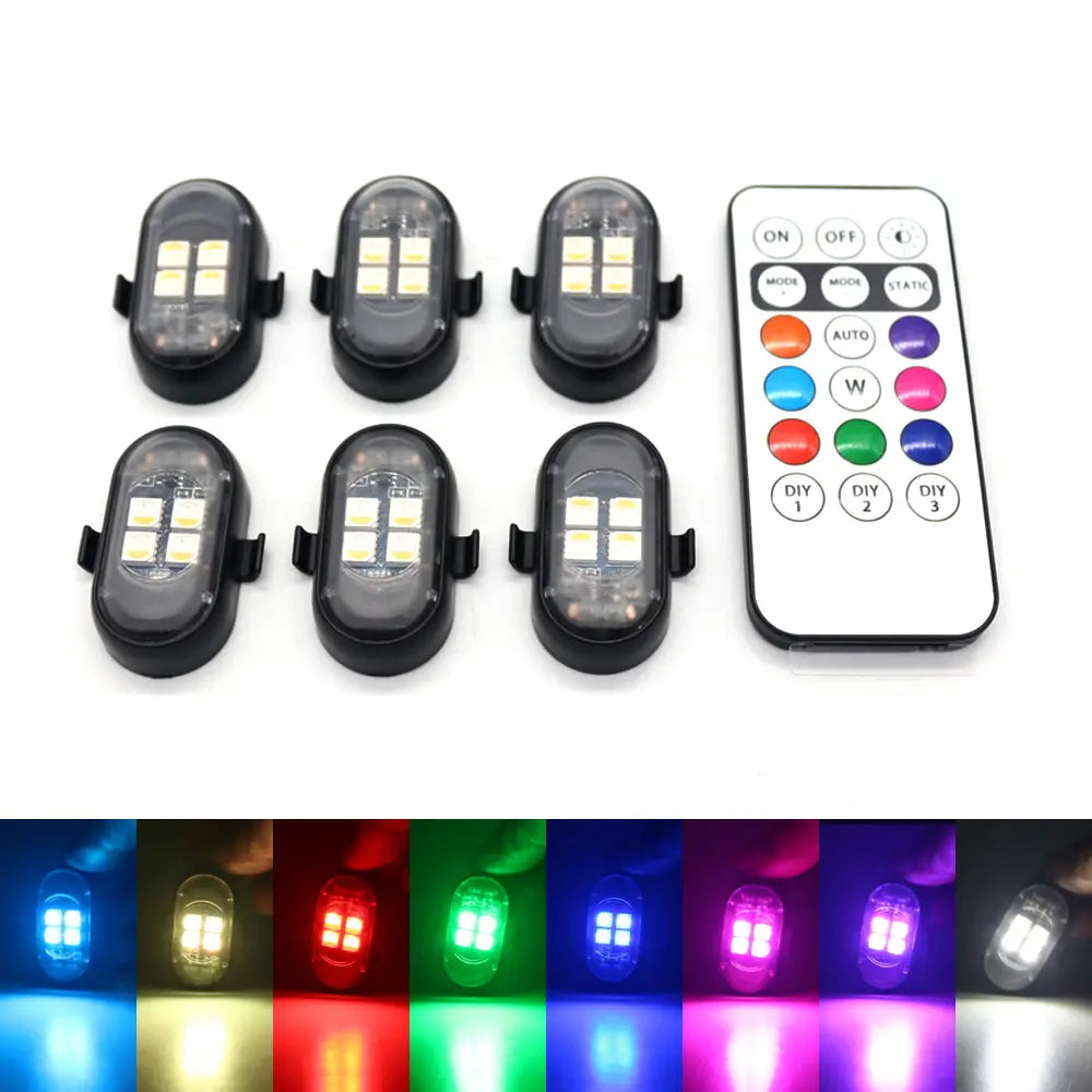 2/4/6/10Pcs Upgrade RGB Car Atmosphere Lights, Larger Battery & Brighter, Type-C Charging Cable, Wireless Remote Multi-Mode for Car Motorcyc Car Lighting Accessories Car Interior Lighting