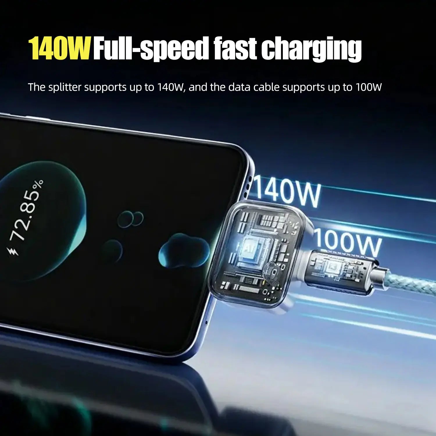 140W Physical Disconnect Battery Guard with Smart Auto Stop Charging Protection - Full Battery Auto Disconnect and Anti-Overcharge Safety for Overnight Charging - Universal Compatibility for Phones, Laptops, and Tablets - Ideal Gift for Men and Women