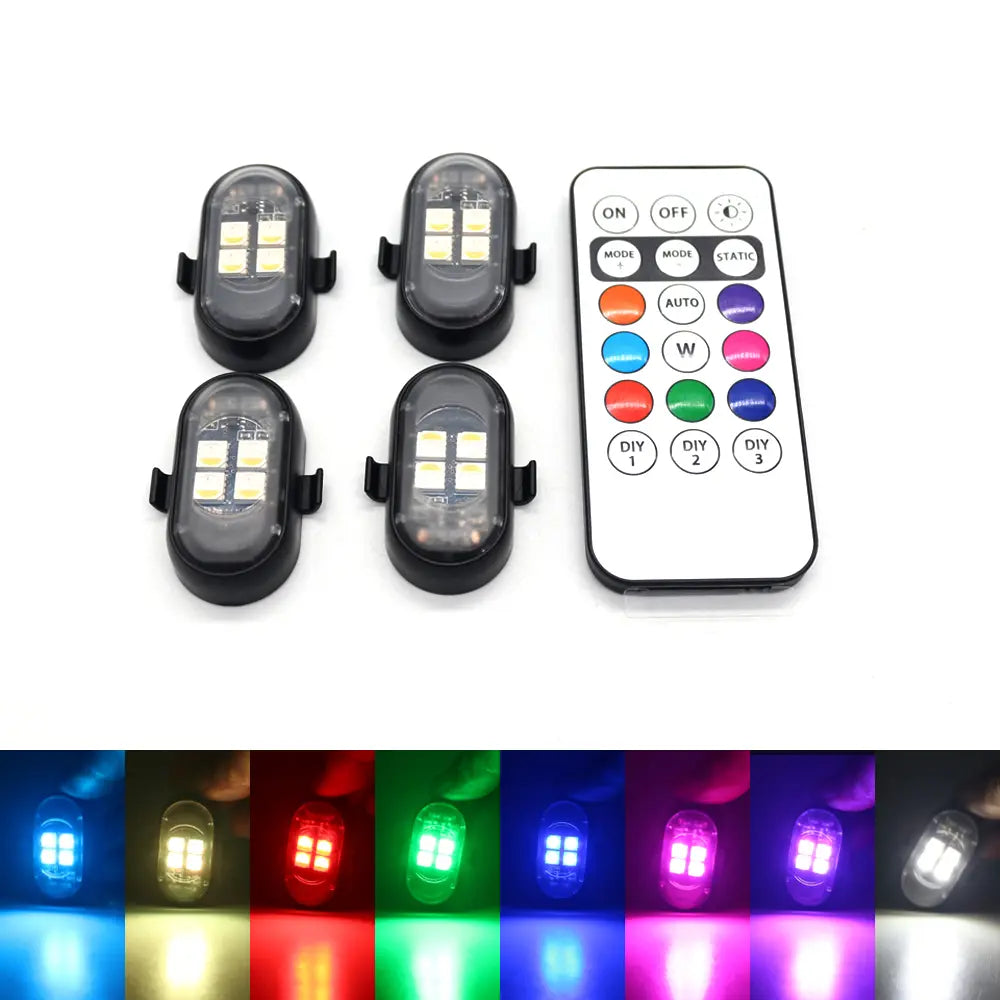2/4/6/10Pcs Upgrade RGB Car Atmosphere Lights, Larger Battery & Brighter, Type-C Charging Cable, Wireless Remote Multi-Mode for Car Motorcyc Car Lighting Accessories Car Interior Lighting