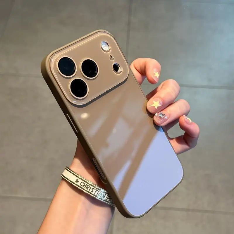 Luxury Crystal Texture Mobile Phone Case, Skin-Feeling Solid Color Mobile Phone Case Suitable for Iphone17/16/15/14/13Promax Series, Solid Color Mobile Phone Protective Cover IPCASE-22