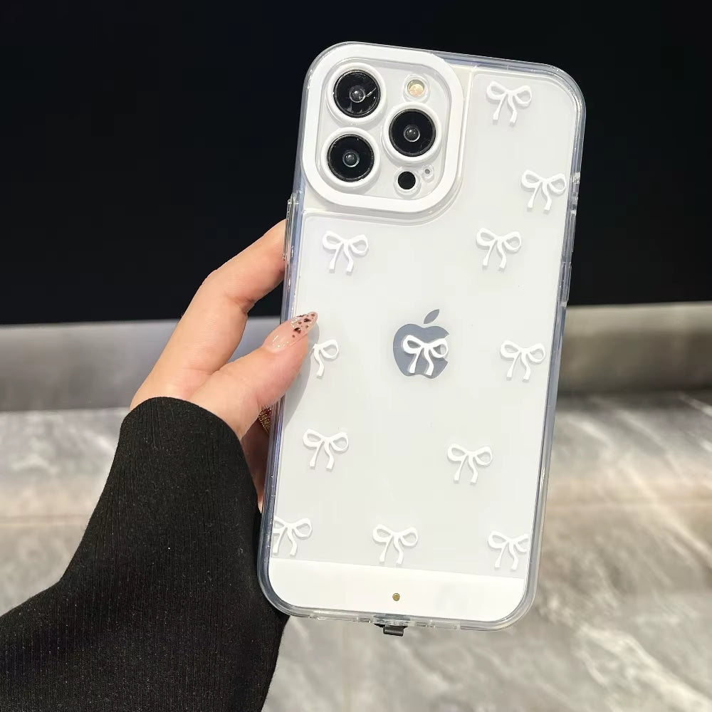 Change Color Luminous Call Light up Flash Bowknot Phone Case for Iphone 16 15 13 12 11 14 17 Pro Max plus Air Shockproof Cover