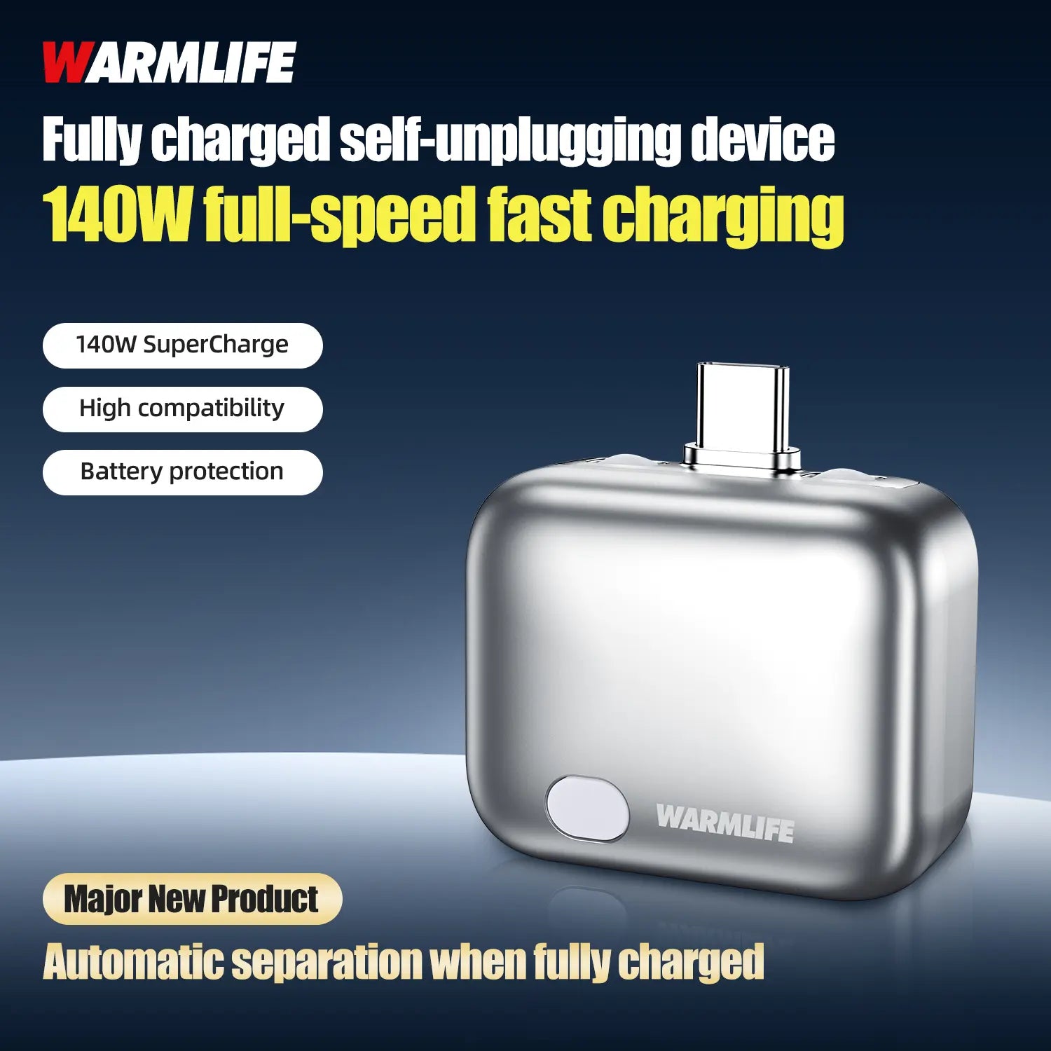 140W Physical Disconnect Battery Guard with Smart Auto Stop Charging Protection - Full Battery Auto Disconnect and Anti-Overcharge Safety for Overnight Charging - Universal Compatibility for Phones, Laptops, and Tablets - Ideal Gift for Men and Women